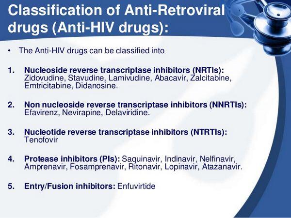Classification of Antiretroviral Agents Classification of Antiretroviral Agents