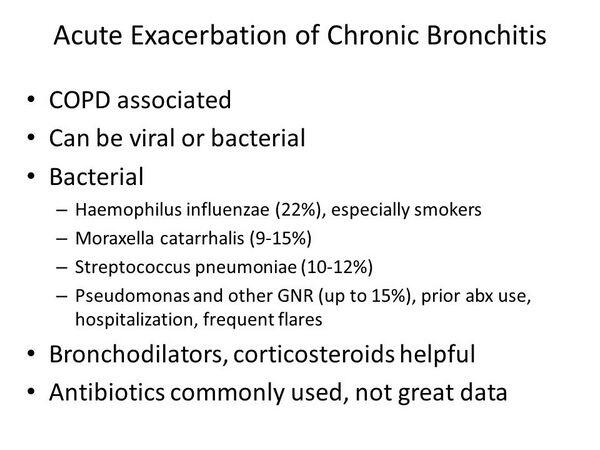 Pathogens Associated with acute exacerbations of chronic bronchitis ...